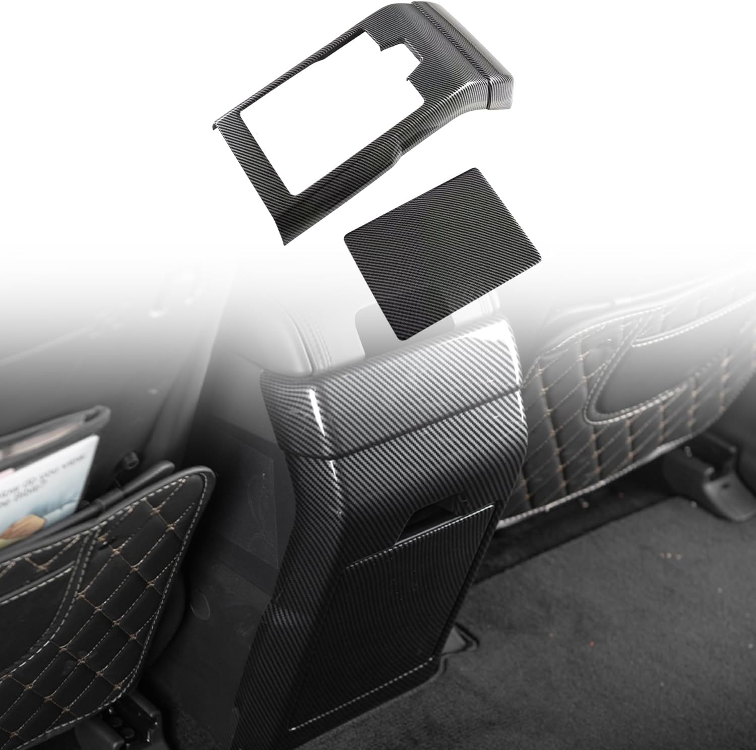 for Hyundai Santa Fe 2023-2025 ABS Carbon Fiber Rear Air Vent Outlet Trim 2pcs Car Accessories