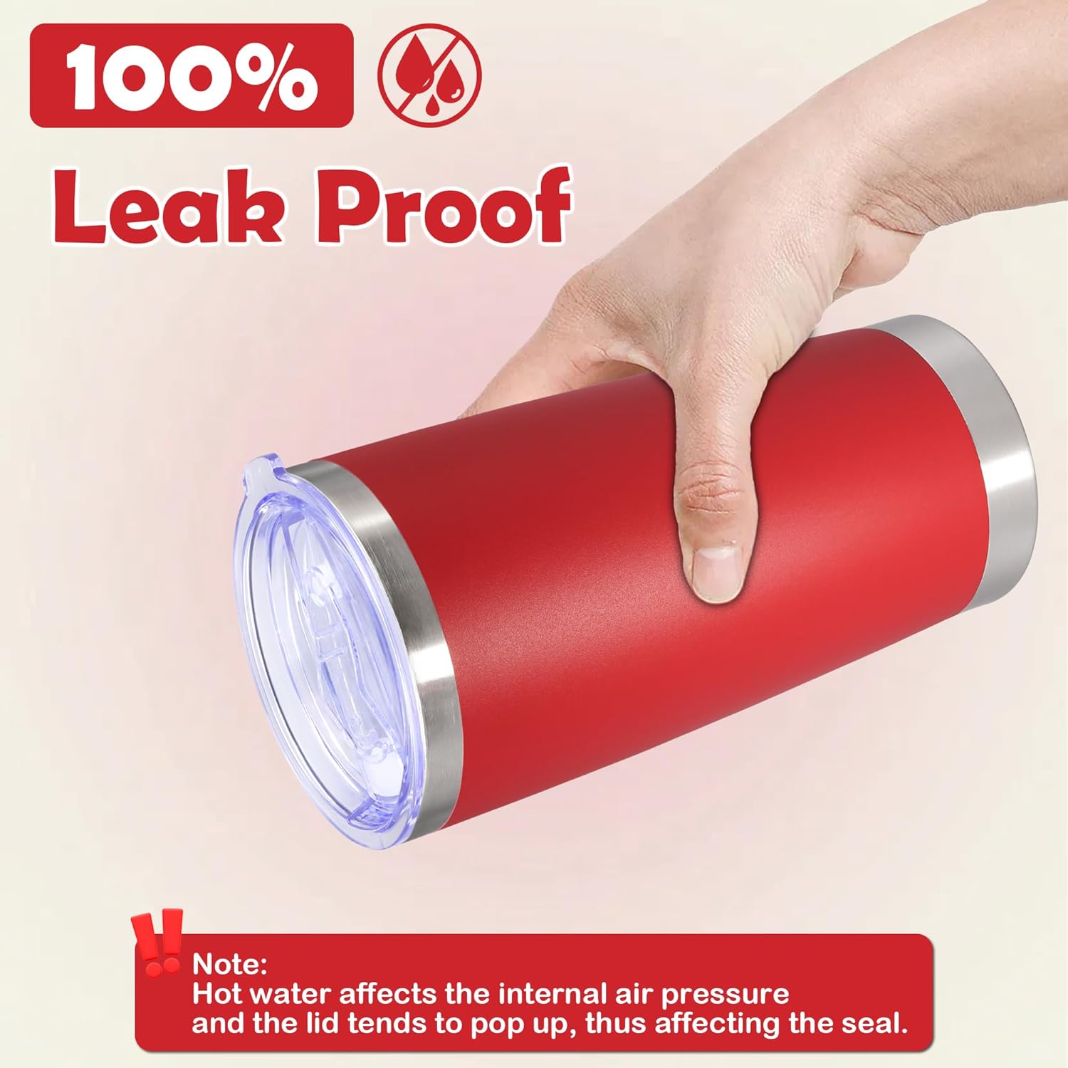 20oz Tumbler Bulk Stainless Steel Tumbler Cup with Lid Vacuum Insulated Double Wall Travel Mug, Durable Powder Coated Travel Coffee Tumbler Mug for Hot & Cold Drinks, Red,8 Pack - Image 6