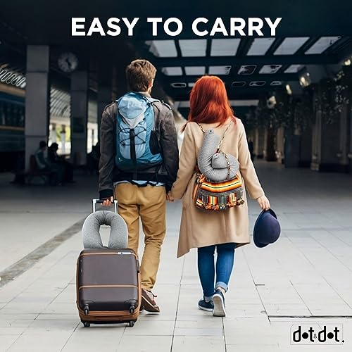 Vista 47 de Dot&Dot Almohada de viaje para niños de espuma viscoelástica para aviones, almohadas de cuello para niños para viajes, dormir, almohada de avión