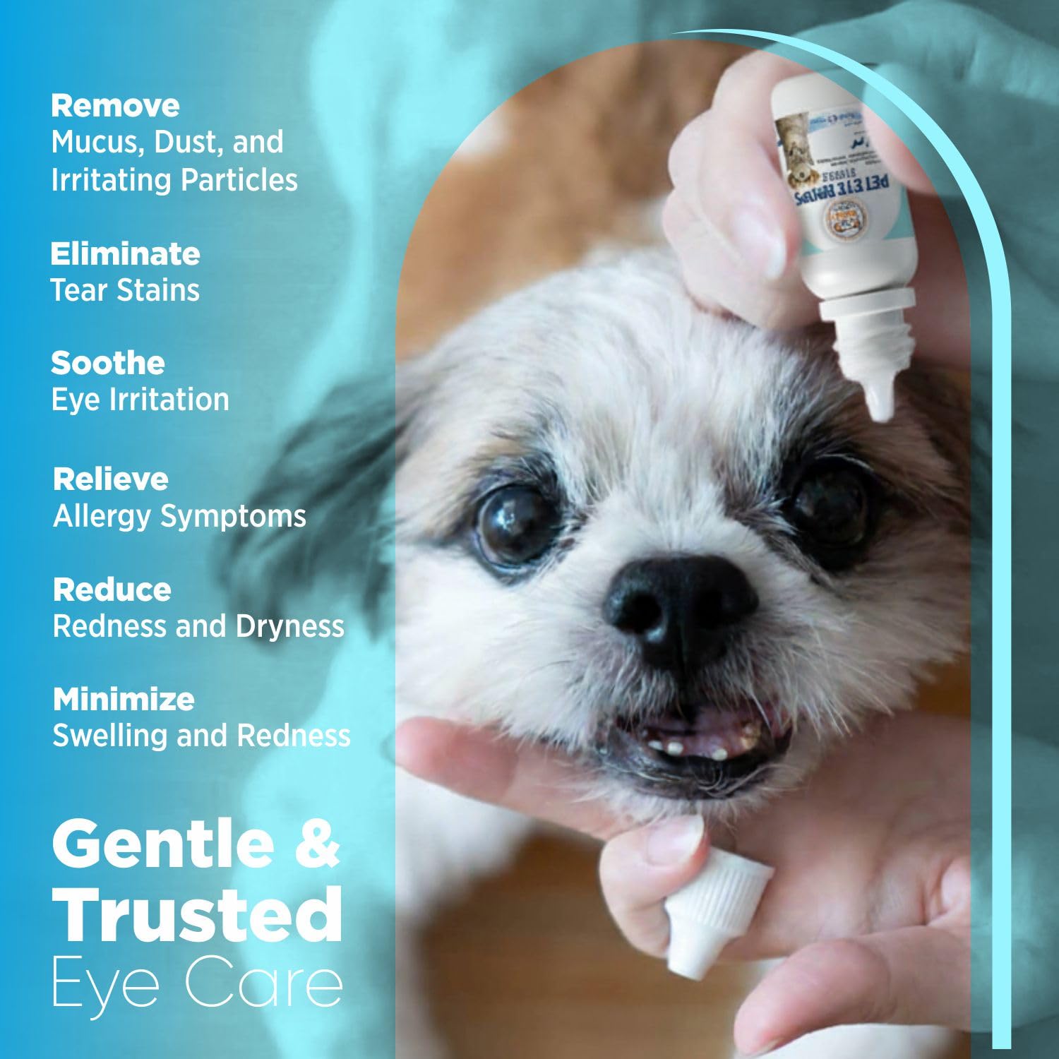 Gentle Pet Eye Drops for Dogs, Cats, Horses & Birds – Soothing Eye Wash & Cleaner for Dry Eyes, Discharge, Redness & Tear Stain Care – 1 Fl Oz (30 ml) — Amazon image 3
