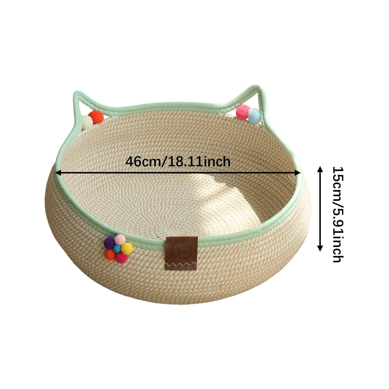 Milageto Panier tissé pour Chat, lit de Couchage pour Animaux de Compagnie, Panier Universel pour Chat Toutes Saisons, nid Portable pour Chaton, griffoir pour, L