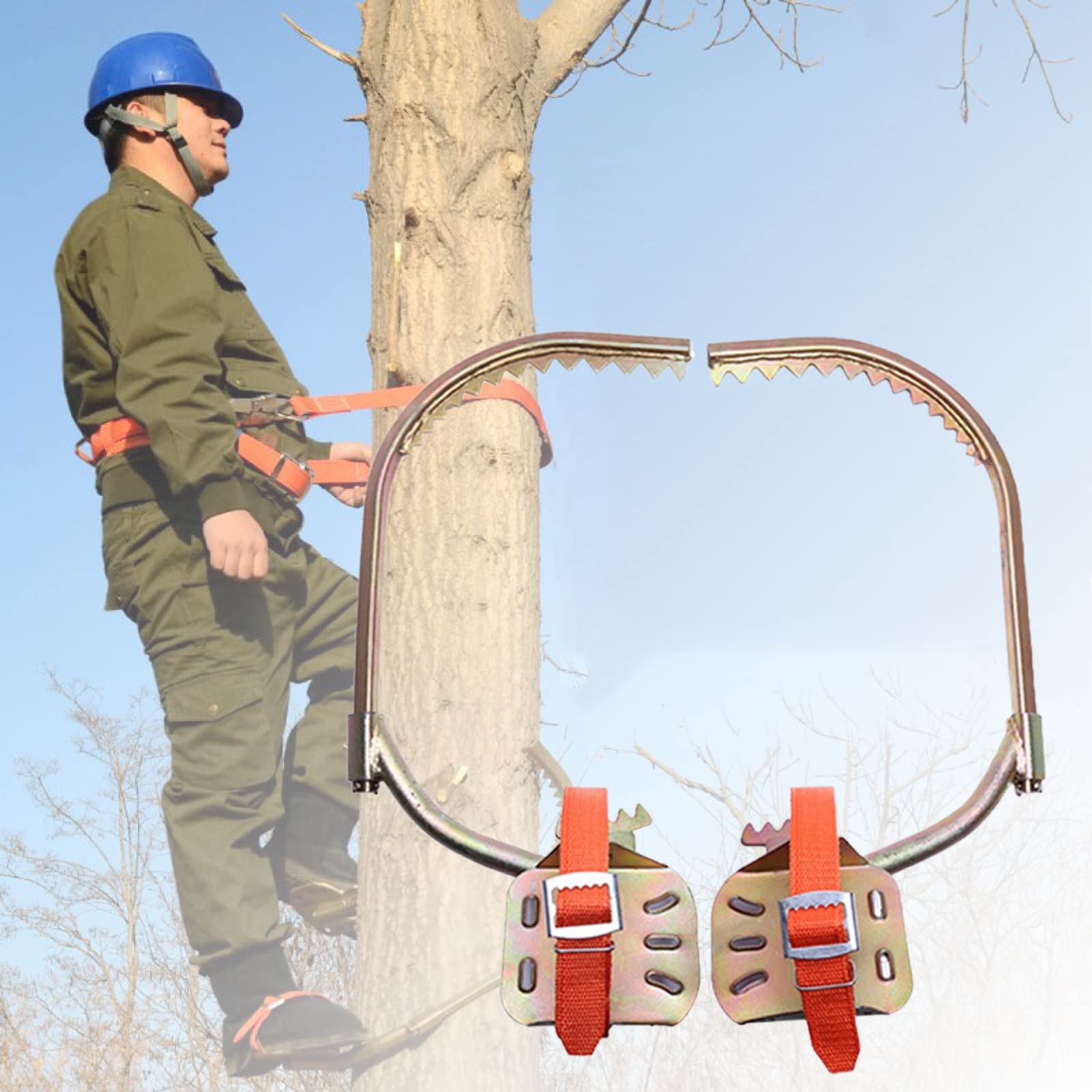 Set Rampini Per Arrampicata Su Alberi – Attrezzatura Antiscivolo Regolabile Con Cinture E Guanti, Ideale Per Caccia, Potatura E Raccolta Frutta