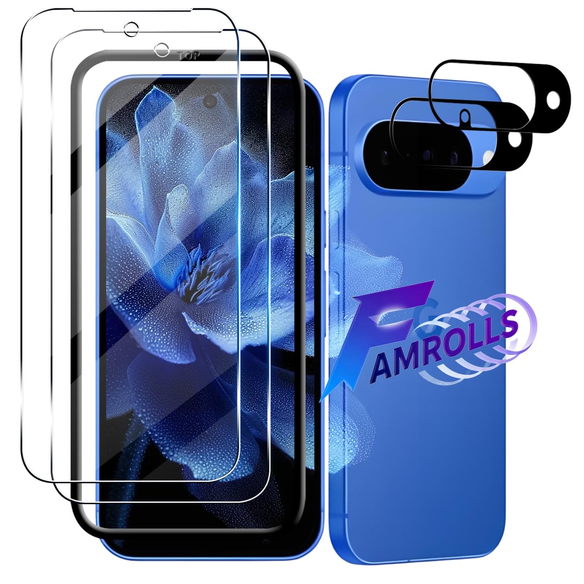 【2+2枚セット ガイド枠付き】 対応 Google Pixel 10 ガラスフィルム (2枚) + カメラフィルム (2枚) 【日本製素材旭硝子製】 用 Google Pixel10 フィルム 強化ガラス 液晶 保護フィルム 硬度9H 耐衝撃 飛散防止 指紋防止 全面保護 極薄 高透過率 貼り付けやすい 2.5D ラウンドエッジ加工など 対応 グーグルピクセル10 ガラス保護フィルム