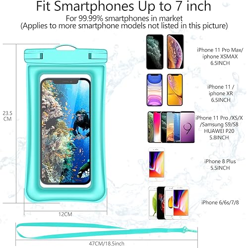 Miniatura 2 de Bolsa flotante universal impermeable para teléfono, IPX8, bolsa seca para teléfono celular, funda impermeable para iPhone 13 12 11 Pro Max SE 2020