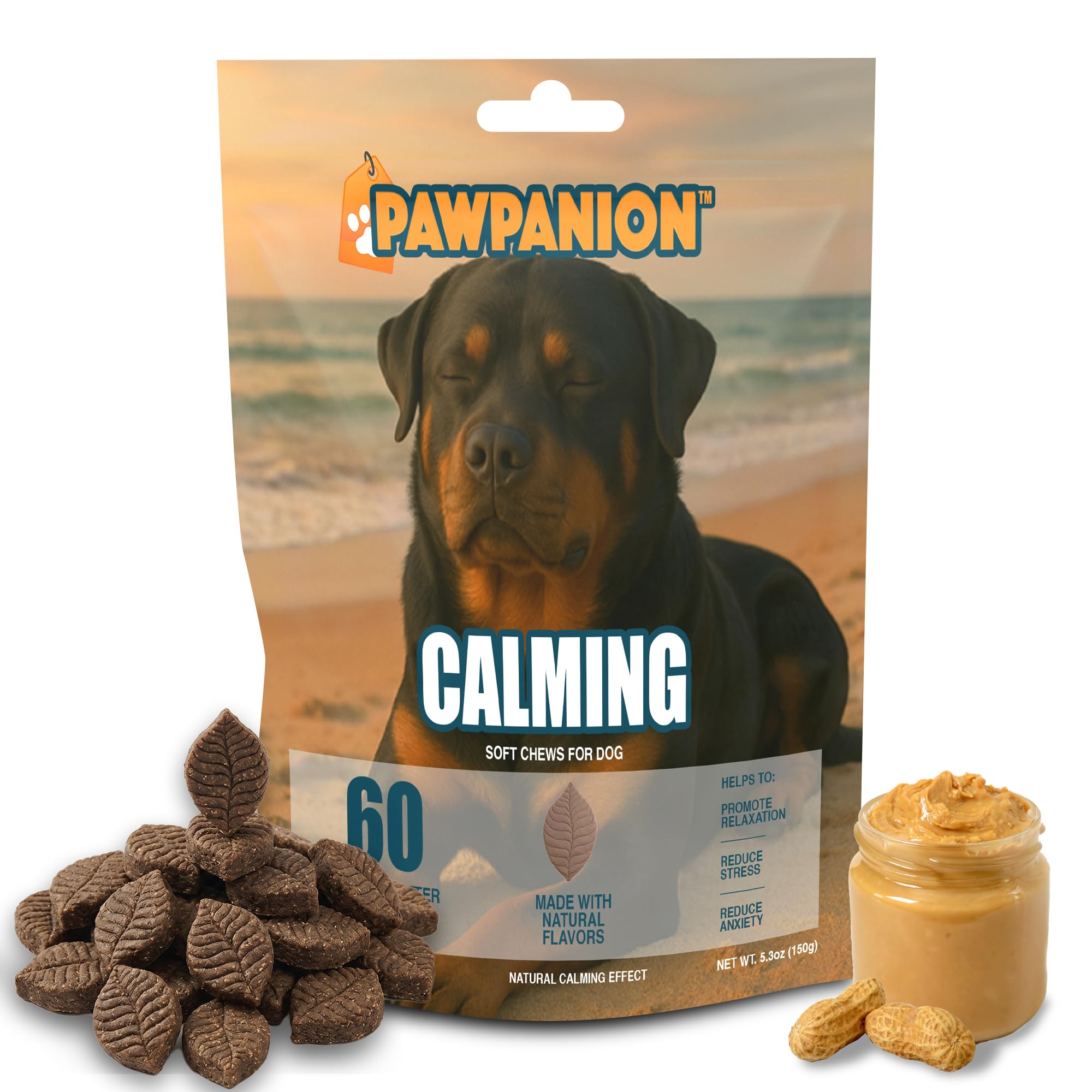 Dog Calming Soft Chews with L-Theanine, 60 Count
