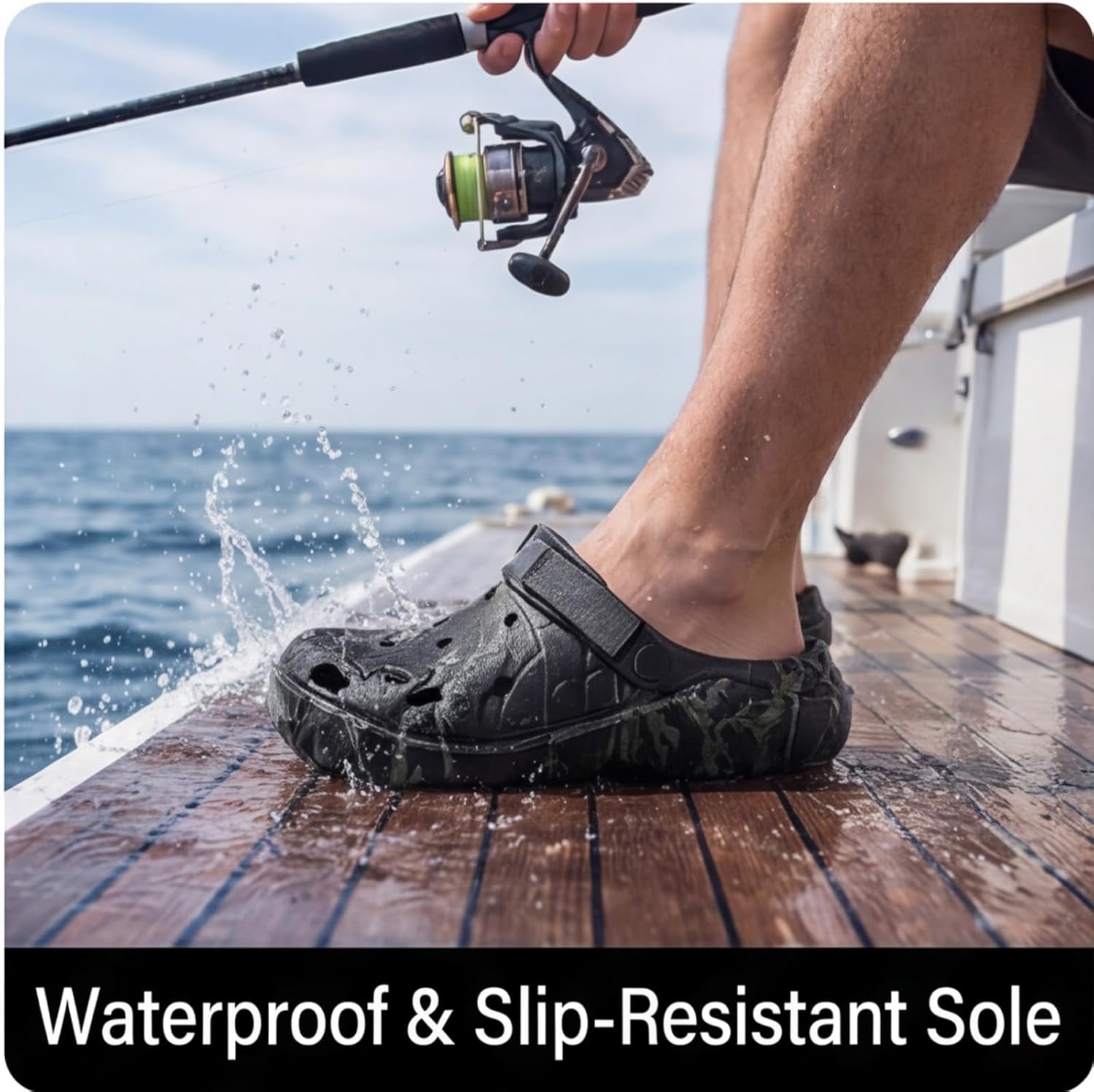 CERYTHRINA Camo Clogs for Men and Women Lightweight EVA Garden Shoes with Adjustable Heel Strap, Slip-Resistant Quick-Dry Slip-On for Indoor Outdoor Use - Image 7