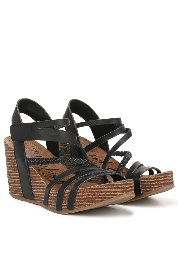 Blowfish Malibu Women's Heidi Wedge Sandal, Black Dyecut, 7 by Blowfish Malibu - Image 5
