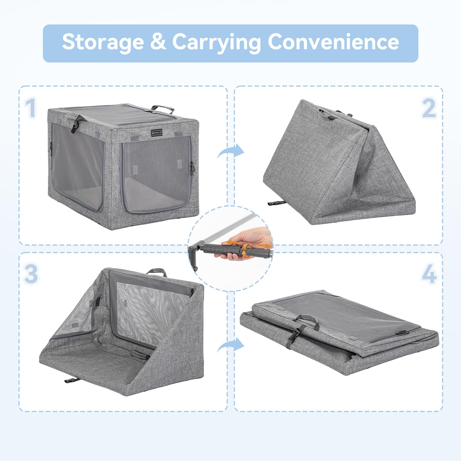 Petsfit Transportín de Perros portátil y Plegable Bolsa transportín para Perros trasportines Perro Mediano Grande para Interiores y Exteriores