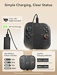 JSAUX Charging Grip for Switch 2 JoyCon, Built-in Battery & Playing While Charging, Ergonomic Controller Charger Handle Grip Set for Nintendo Switch 2 (2025) Joy Con, with Front Protective Cover