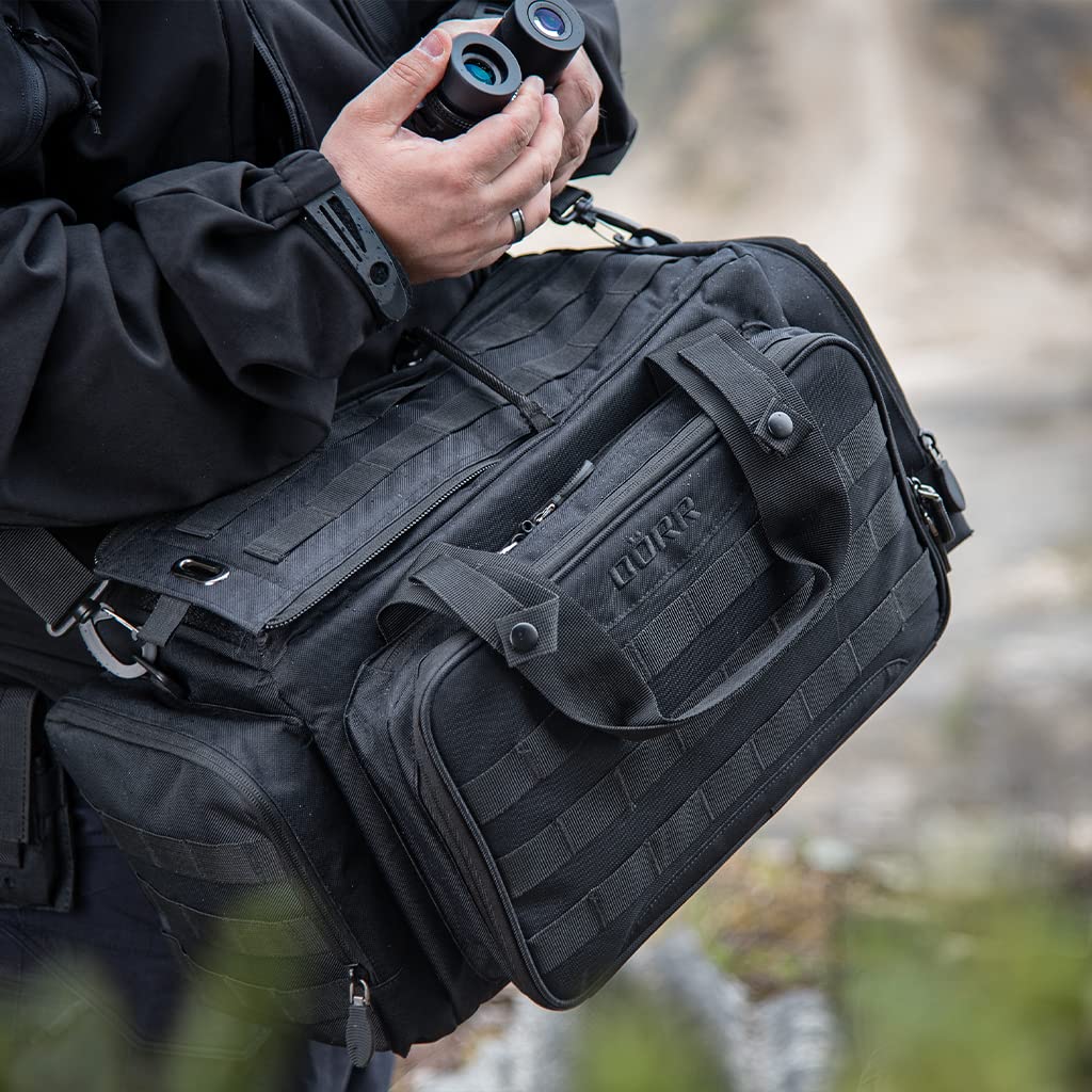 DÖRR Waffentasche ProTac, Taktische Einsatztasche für Schießsport, Airsoft, Jagd & Outdoor, Angeln, Kurzwaffentasche für Munition, Magazine & Zubehör, abschließbare Pistolentasche, Robustes Polyester