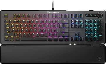 Turtle Beach Vulcan II – Full-Size PC Gaming Keyboard, Titan II Mechanical Switches, Customizable RGB Illuminated Keys, Detachable Palm Rest, Media Controls, Aluminum Top Plate, Numpad – Black