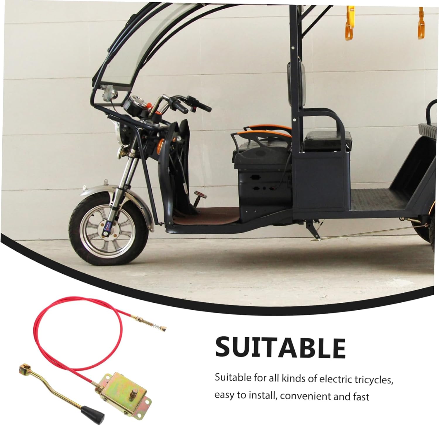 Electric Tricycle Gear Shifter Lever Kit Shift Cable for Transmission Control Sturdy Construction Comfortable Gear Shift Fit for Electric Bikes