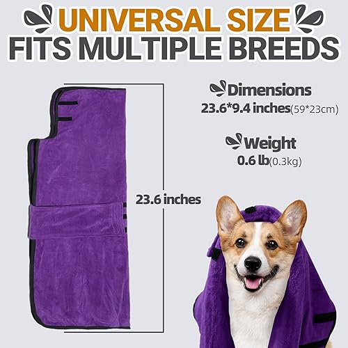 Miniatura 4 de JZXOIVA Toallas de baño para perros para secar perros toalla absorbente de primera calidad, toalla de secado rápido para mascotas para viajes de
