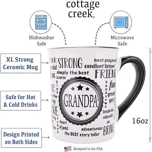 Miniatura 2 de Cottage Creek Taza para abuelos  Taza de café de cerámica de 16 onzas en caja de regalo en blanco y negro, regalos para los nuevos abuelos de los