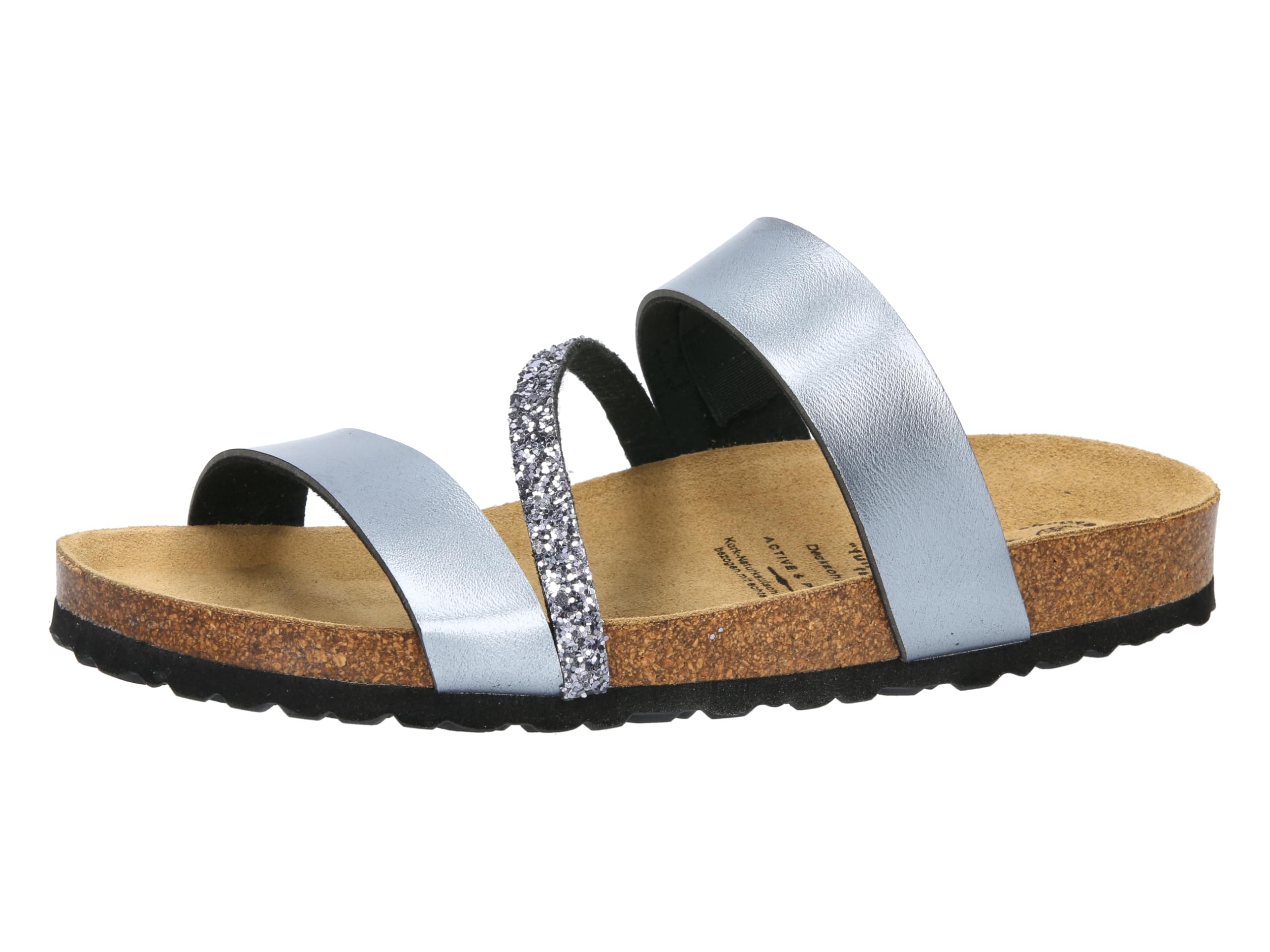 Lico Women's Bioline Glitter Mules, charcoal, 3.5 UK