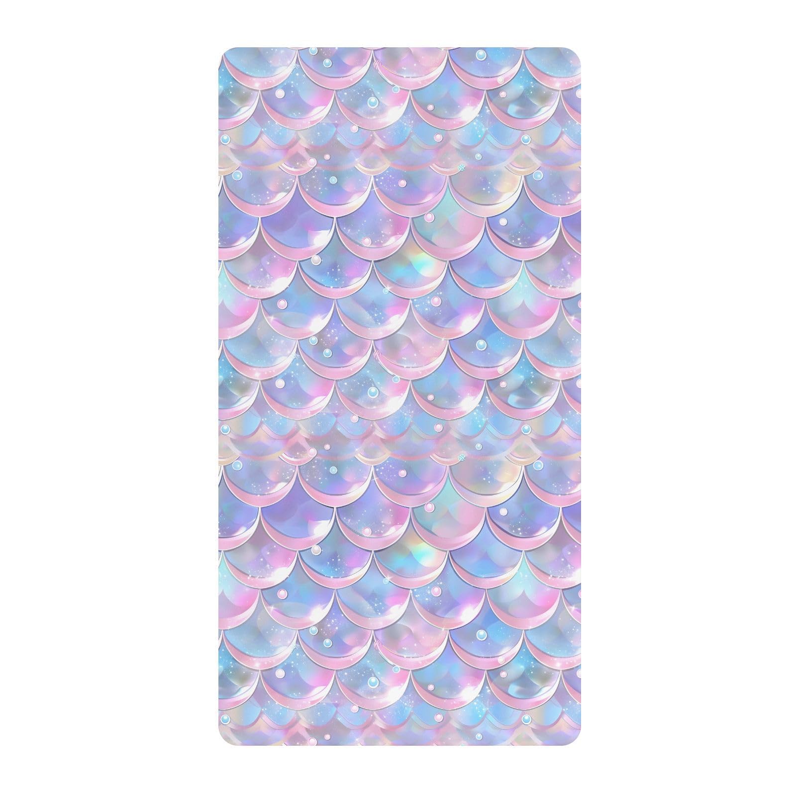 Drap-housse pour berceau de bébé motif écailles de sirène violet et bleu pour garçons et filles, 71,1 x 132,1 cm