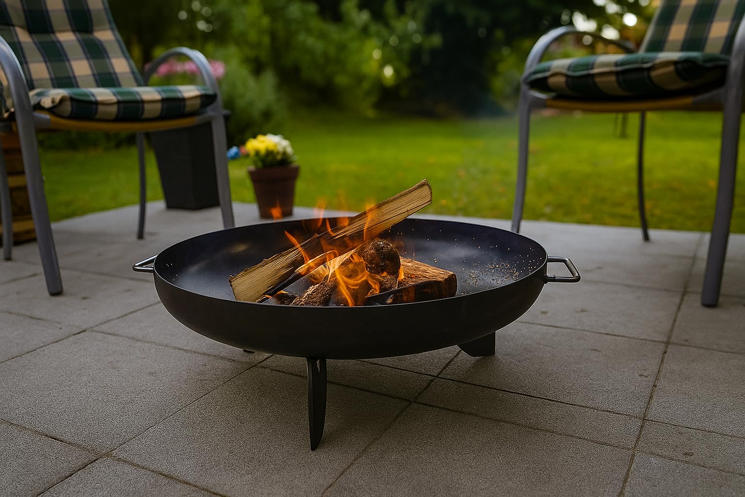 Brasero Monaco de 100 cm, brasero para el jardín, brasero, terraza y balcón, barril de fuego y cesta de fuego (diámetro 100 cm)