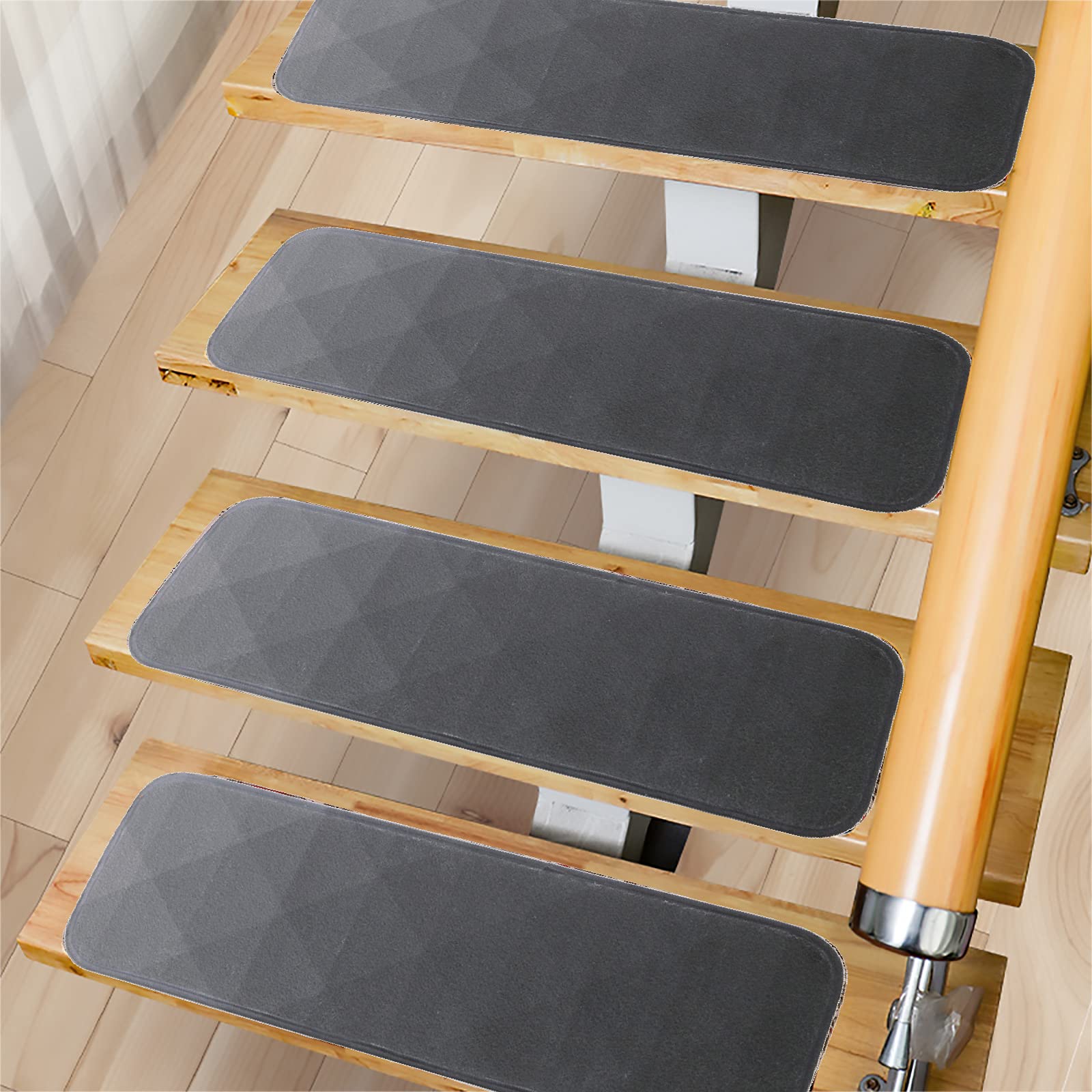 Alfombra Tairway, Antideslizante Interior 70 X 22Cm Alfombra Escalera Corredor para Escalones De Madera Autoadhesivo ​Escaleras/Peldaños para Niños Ancianos Y Mascotas,2,13PCS