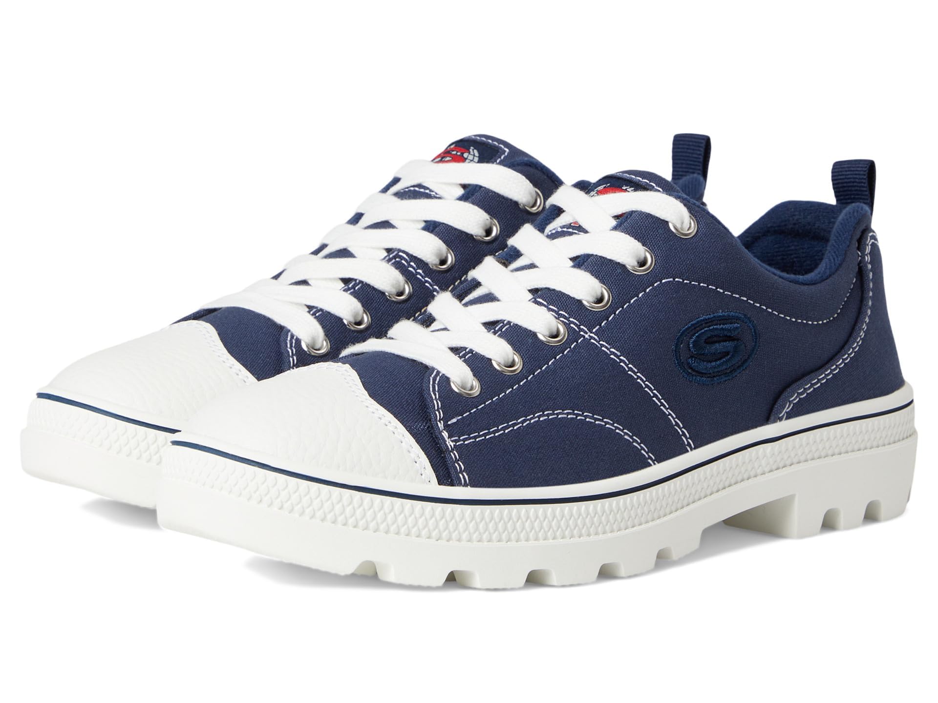 Skechers Women's Roadies True Roots Trainers, Blue Navy Canvas White Leather Trim Nvy, 5 UK