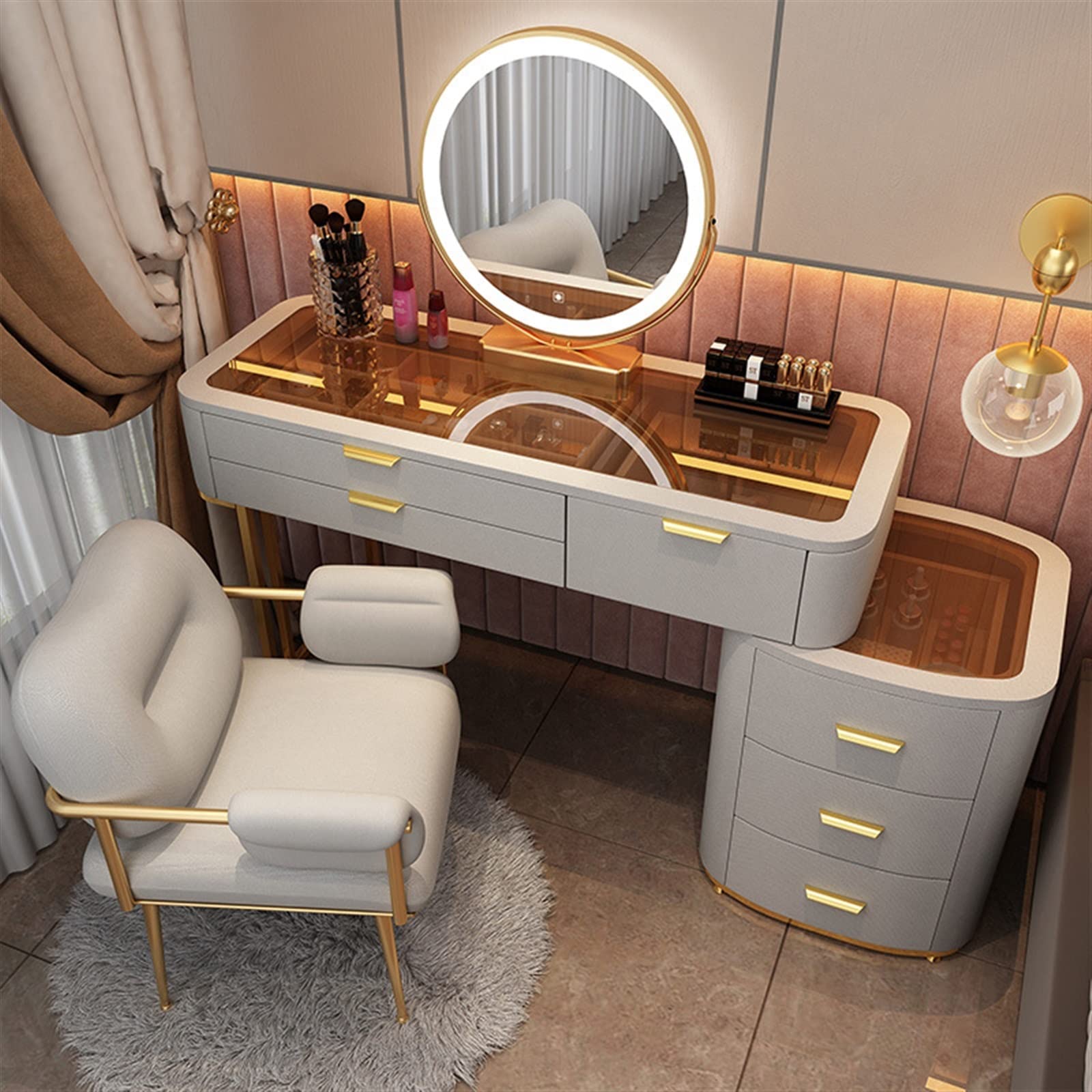 FBREDWS Vanity desk Design Household Dresser Bedroom Furniture Dresser Bedroom Dresser Lockers(OneColor)