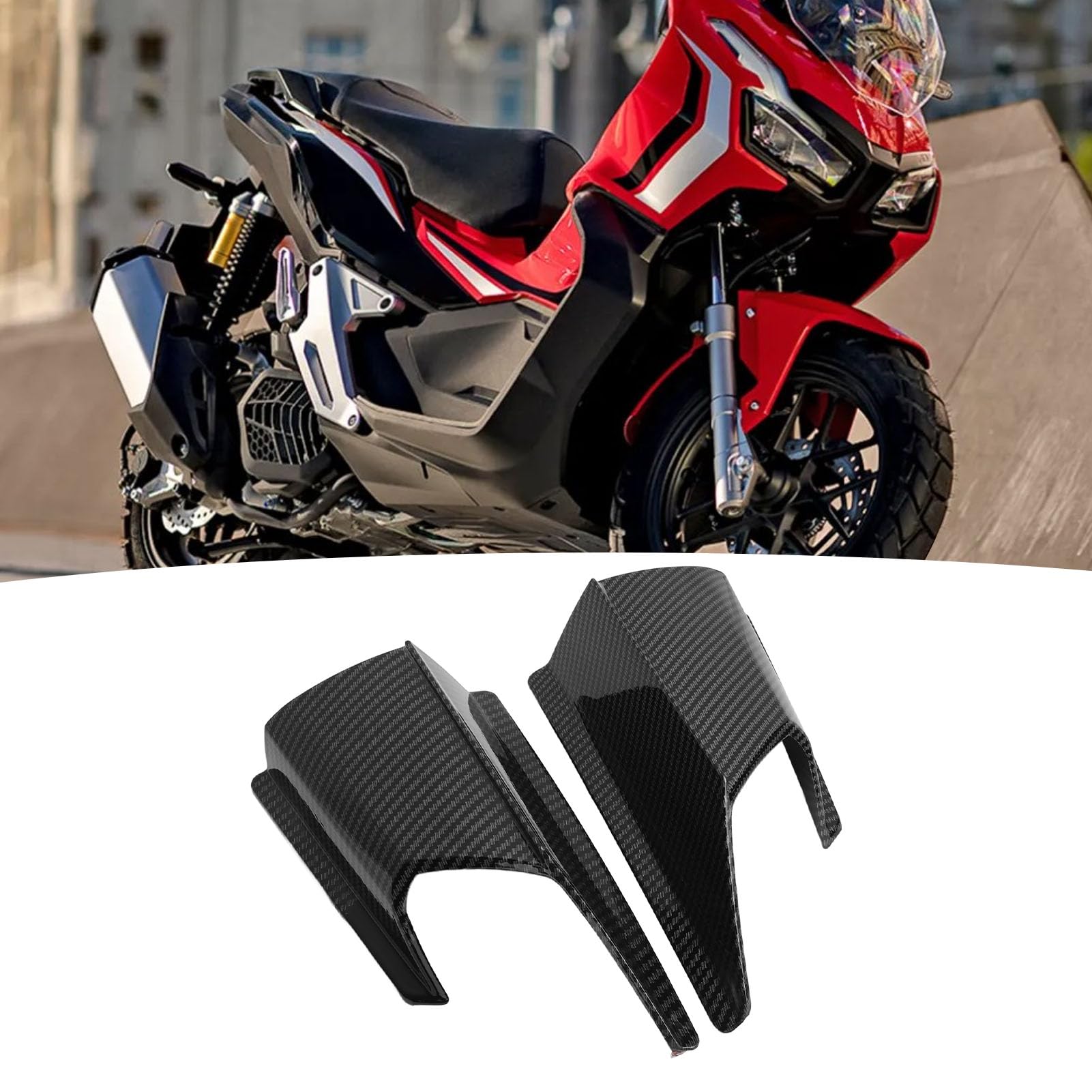 SIXRUN Motorcycle côté Camening Winglets, Moto côté Spoiler Ailes de Remplacement des Ailes pour ADV 150 2019 à 2020, fabriqué à Partir de Matériau ABS, Facile à Installer avec (Couleur