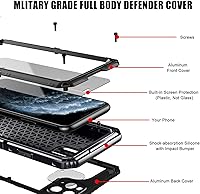 Vista 6 de Mitywah Funda impermeable para iPhone 11 Pro, resistente grado militar, a prueba de golpes, protección de pantalla integrada, resistente y gruesa
