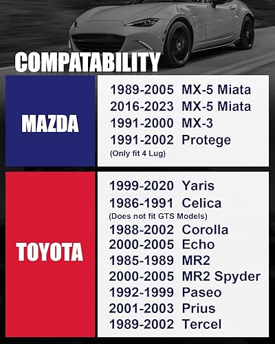 Miniatura 3 de Espaciadores de rueda centrados en cubo de 1 pulgada de 0.157 x 3.937 in para MX-5 Miata 1989-2005 2016-2025, 4 x 100 4 lengüetas forjadas con