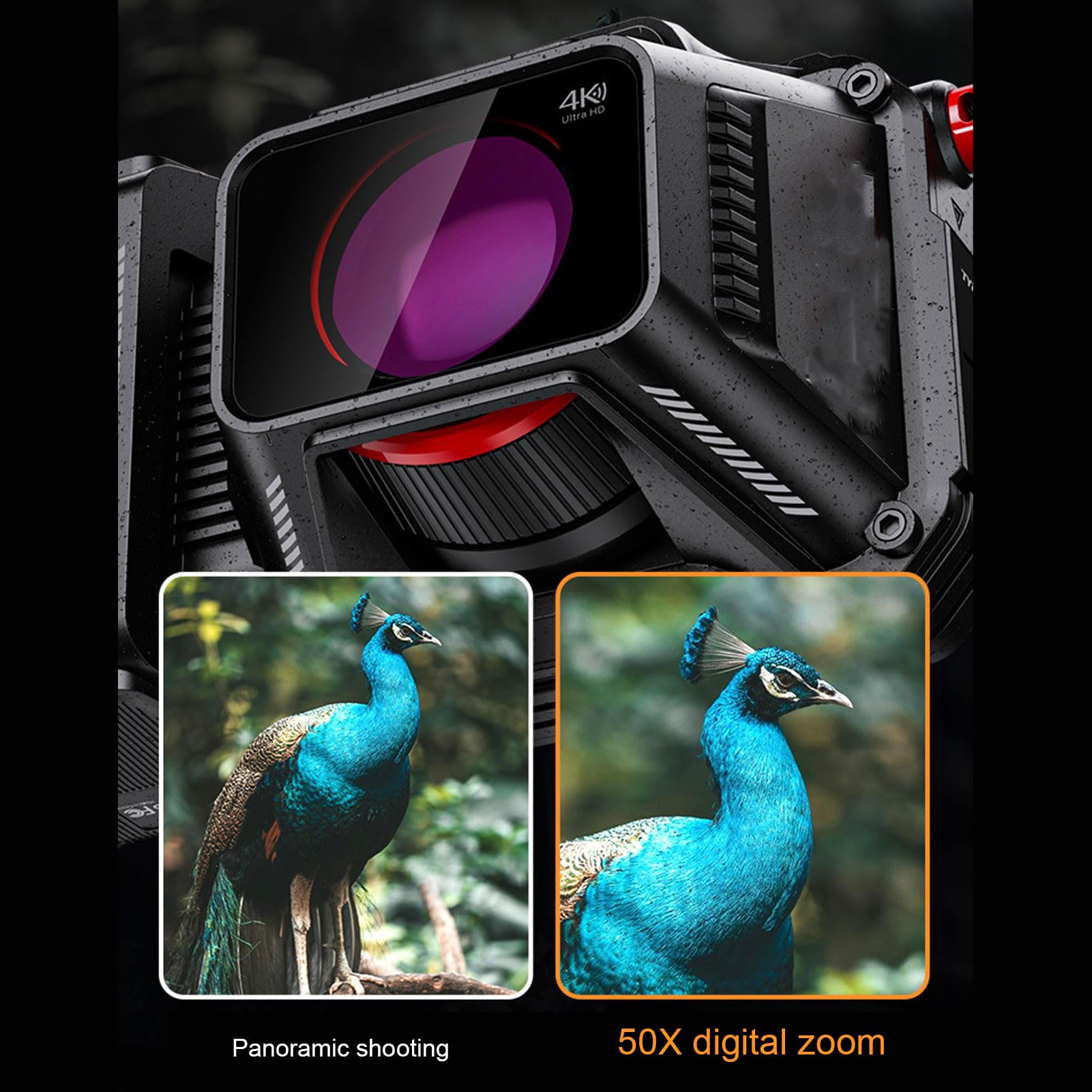 Cyfrowy Aparat Fotograficzny 4K do Fotografii, 4K 70 MP z 50-krotnym Zoomem Cyfrowym, Fotografowanie na Duże Odległości, Ręczne Ustawianie Ostrości, Nagrywanie w Pętli, w