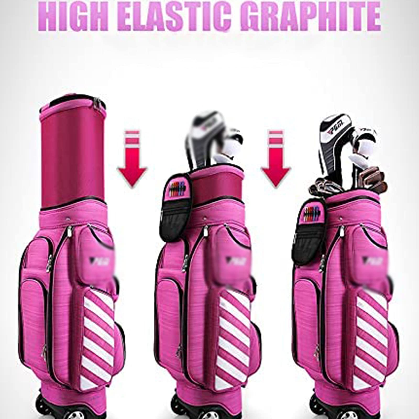 Juego Completo de Palos de Golf para Mujer, Juego Completo de Palos de Golf para diestros, para diestros con Bolsa, con Bolsa de Soporte, 12 Palos