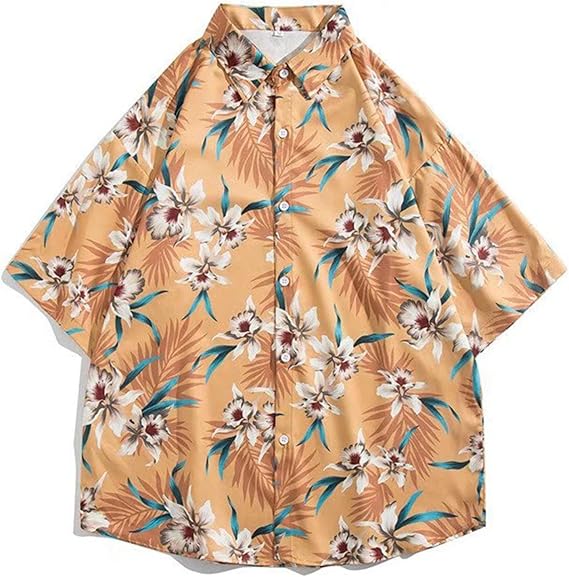 Amazon カップル服 アロハシャツ ブラウス 夏 ビーチシャツ 5分袖ウエア ルーズ 総柄 花火大会 カジュアル 着痩せ トラベル ボタン付き 華やか 大きいサイズ モダン 速乾吸汗 海辺 ラペル 着脱簡単 リゾート レトロ風 シャツ ブラウス 通販