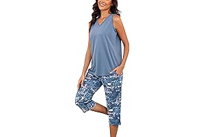 PNAEONG Women's Capri Pajama PJ Set