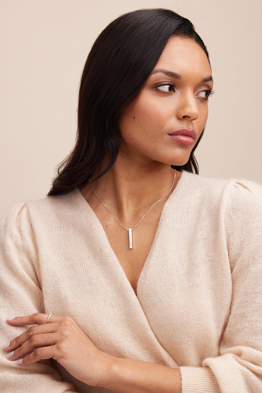 Personalized Dimensional Totem 3D Bar - Engraved Name Necklace - Custom Made Jewelry for Her, Women - Dainty Gift for Mother's Day, Christmas - by MYKA - Image 4