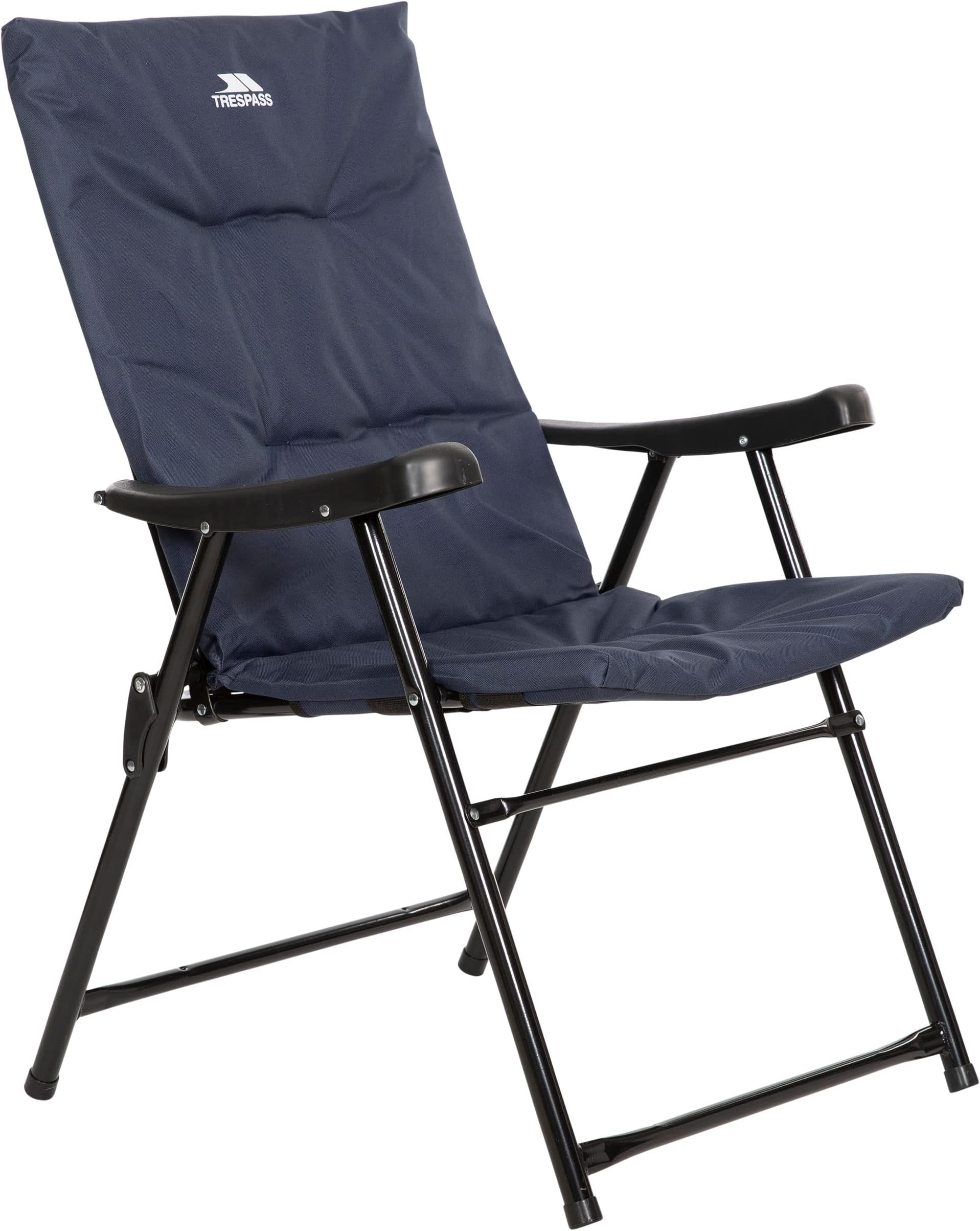 Trespass Paddy Folding Camping & Garden Deck Chair - Foam Padded Seat, Steel Frame, Foldable Lightweight 3.8kg, H93 x W60 x D60cm