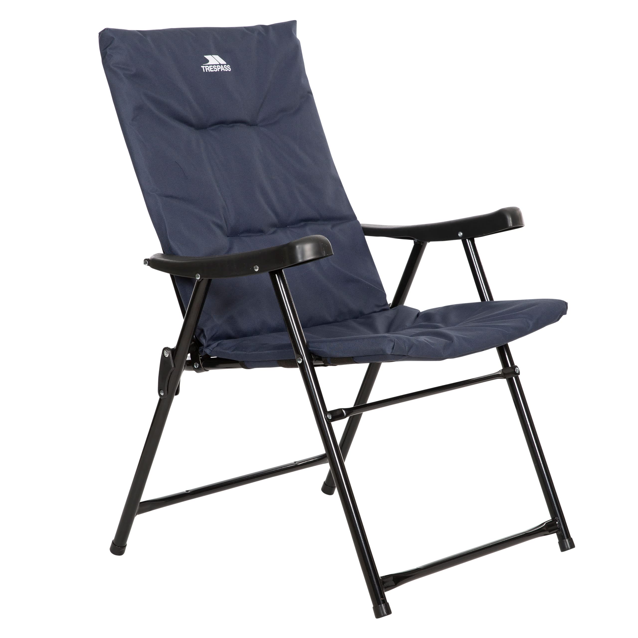 Trespass Paddy Folding Camping & Garden Deck Chair - Foam Padded Seat, Steel Frame, Foldable Lightweight 3.8kg, H93 x W60 x D60cm