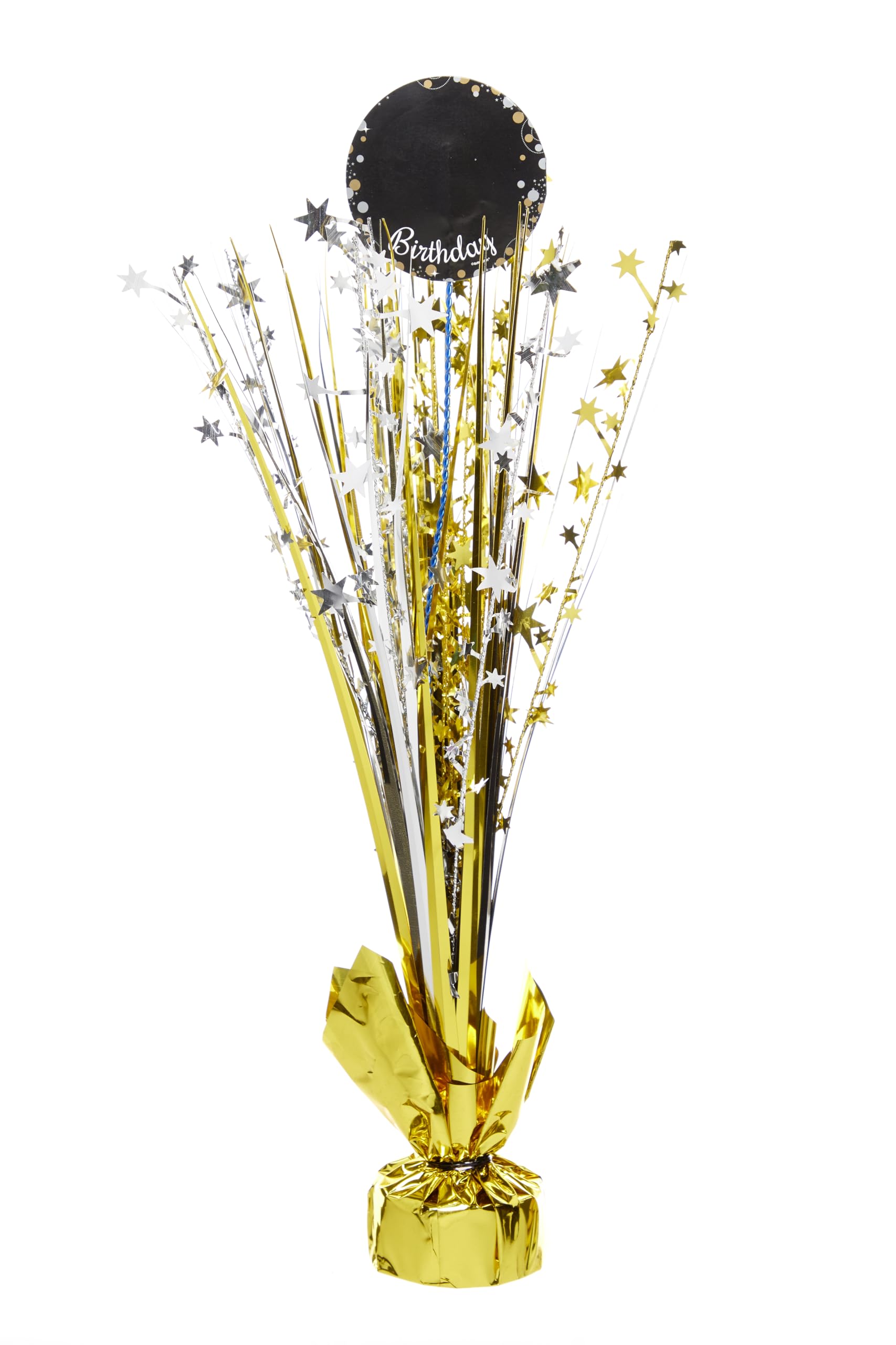Amscan 9913755 - Sparkling Celebration 'Add-an-Age' Table Centrepiece & Balloon Weight - 45cm, Gold - Image 4