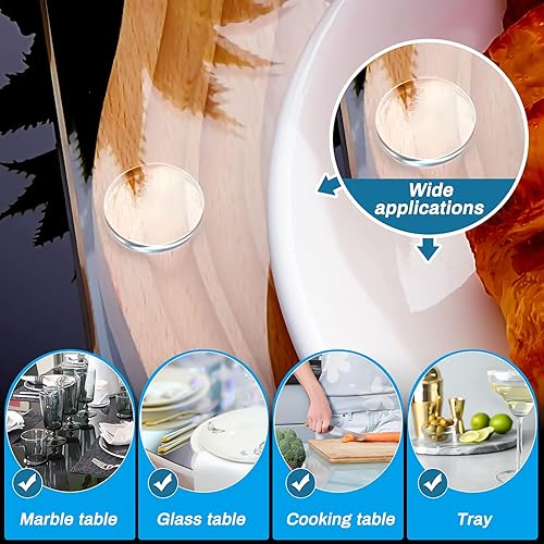 Miniatura 4 de Nuanchu 75 almohadillas antideslizantes de vidrio para mesa, protector de parachoques redondo, transparente, no adhesivo, 0.787 x 0.118 in