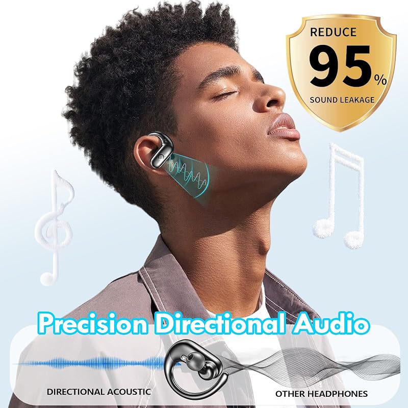 kurdene Wireless Earbuds Bluetooth Headphones with Secure Earhooks 60Hrs image 6