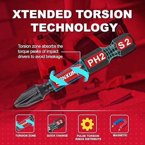 Miniatura 8 de Juego de 22 puntas de destornillador de impacto múltiple, brocas magnéticas de acero S2 con funda organizadora y tira de almacenamiento