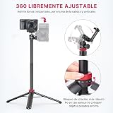 ULANZI MT-44 Tripode para Móvil 147 cm, Palo Selfie Largo con Remoto, Trípode Cámara Fotografía con 360° Rótula de Bola, Cold Shoe, Trípode Compacto Vlog Viaje para Samsung Sony Canon Nikon iPhone - 5