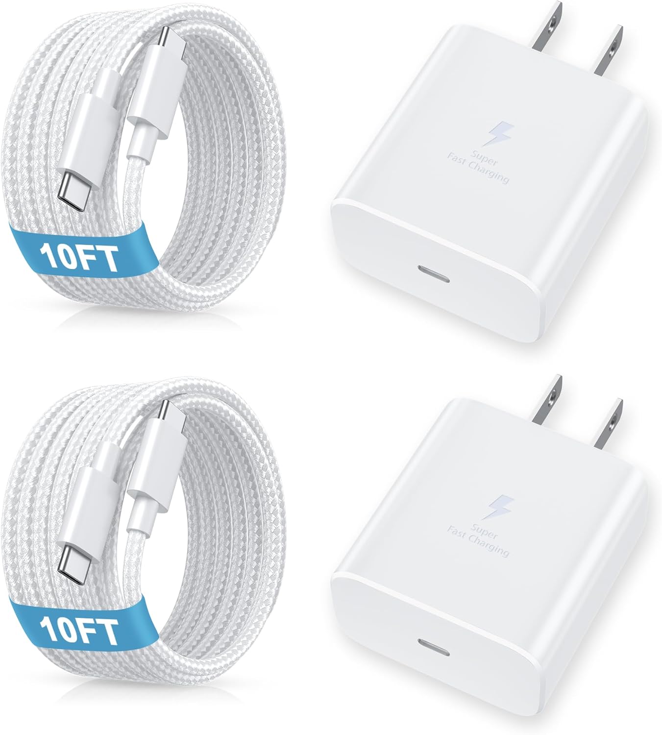 i Phone 17 Charger Fast Charging，45W Fast Charging Replacement for 17/17Pro/17Pro Max/17 Air/ 16 Pro Max/16 Pro/16/16Plus/15 Pro Max/15 Pro/15/15Plus,i Pad and More，10FT Type C Cords