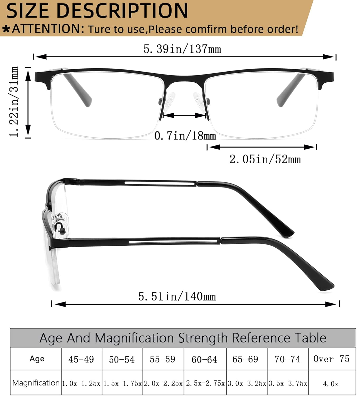 4-Pack Reading Glasses for Men,3.0 Blue Light Blocking Reading Glasses Mens Metal Readers with Spring Hinges Anti Glare/eye Strain - Image 3