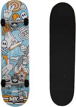 M.Y X-Skate Complete Skateboard 31" Double Kick Beginner Skateboard for Kids Teenagers & Adults 7 Ply Maple Deck ABEC 7 Bearings for tricks and skateparks