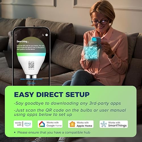 Miniatura 3 de Lightinginside Matter E12 - Bombillas inteligentes equivalentes a 50 W 550 LM, compatibles con AlexaSiriApple HomeGoogle HomeSmartThings, bombilla