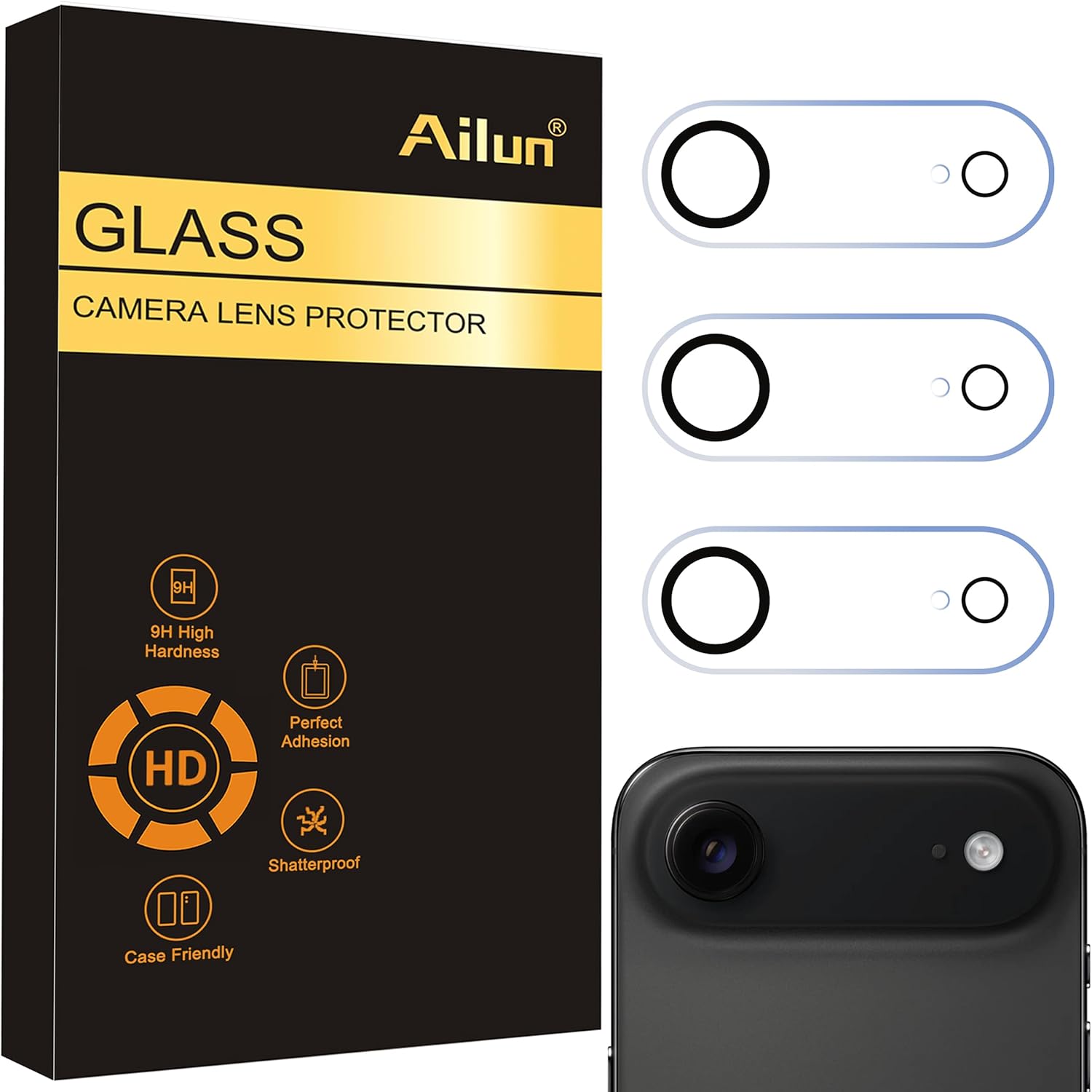 Ailun 3 Pack Camera Lens Protector for iPhone Air,Tempered...