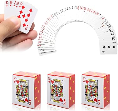 3 Pack Small Deck of Cards, Fun & Portable Smal Playing Cards for Travel, Camping, Parties, Cute & Durable 1.18 x 1.57 Inch Deck, Perfect for Game Nights with Friends & Family
