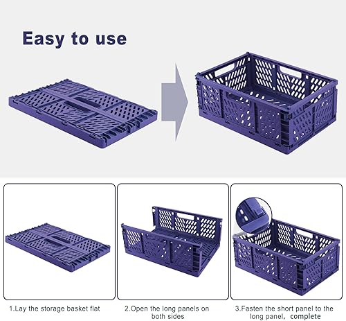 Miniatura 3 de Cajas de almacenamiento de plástico apilables, tamaño extra grande (16.7 x 11.2 x 6.5 pulgadas), cajas de almacenamiento de plástico apilables,