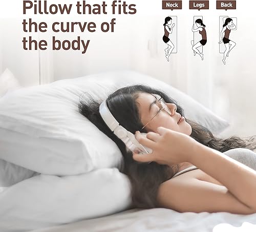 Miniatura 7 de Acanva Relleno de almohada de cuerpo grande prémium para adultos y embarazos, relleno de fibra ultra suave 3D para dormir de lado, 20 x 60 pulgadas