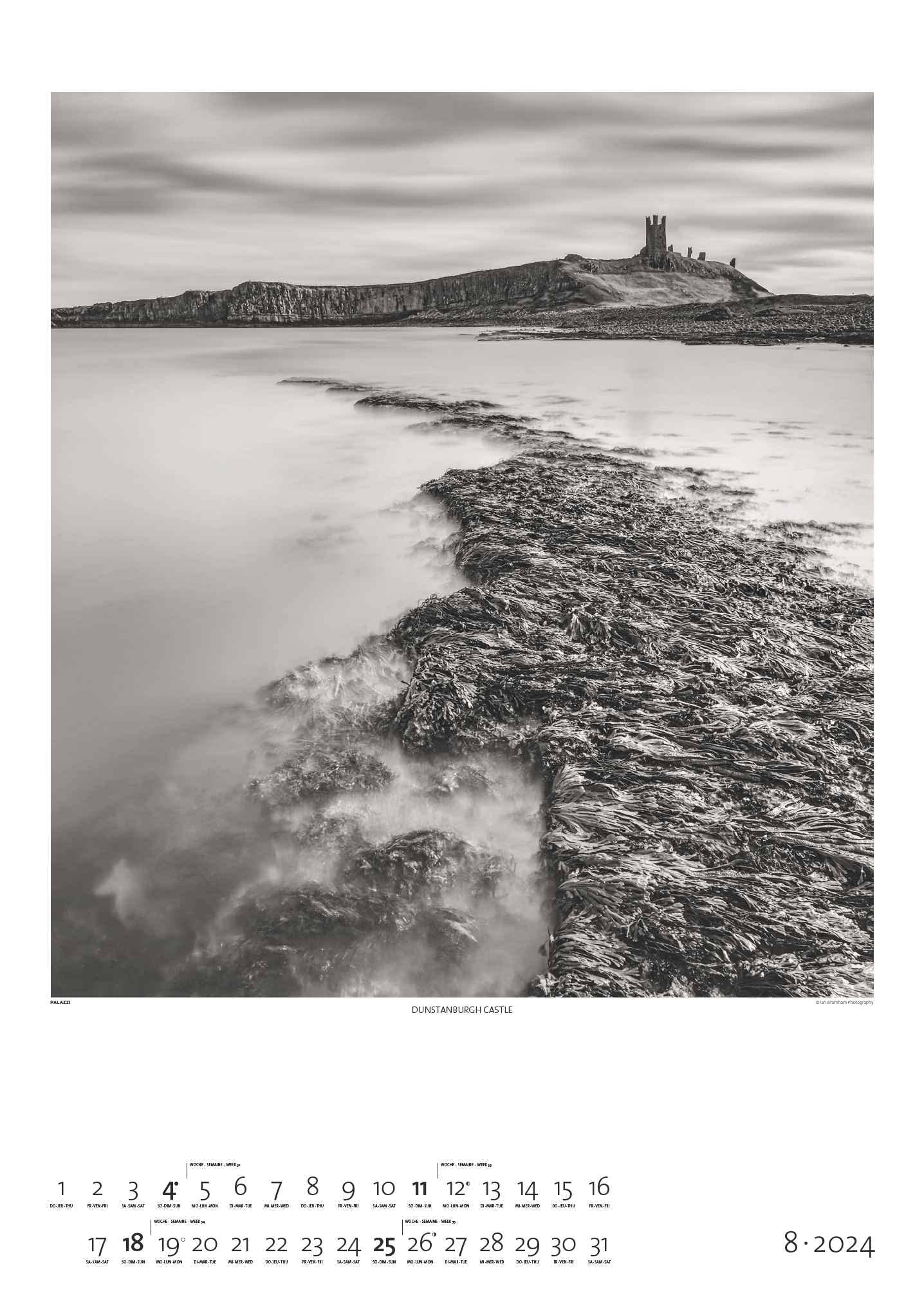 Black & White 2024 - Bildkalender 50x70 cm - Wandkalender XL - schwarz-weiß - Kunst - Hochformat - Palazzi: Fine Art Photography