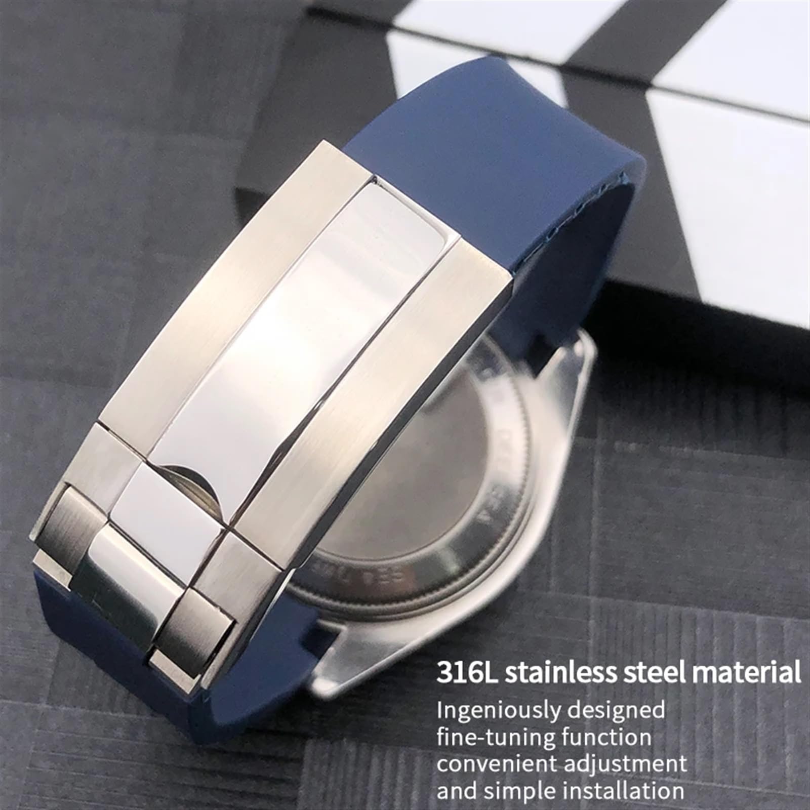 Cinturino di ricambio in gomma siliconica da 21 mm per Rolex DEEPSEA Sea-Dweller 126660 blu nero cinturino sportivo subacqueo strumenti gratuiti