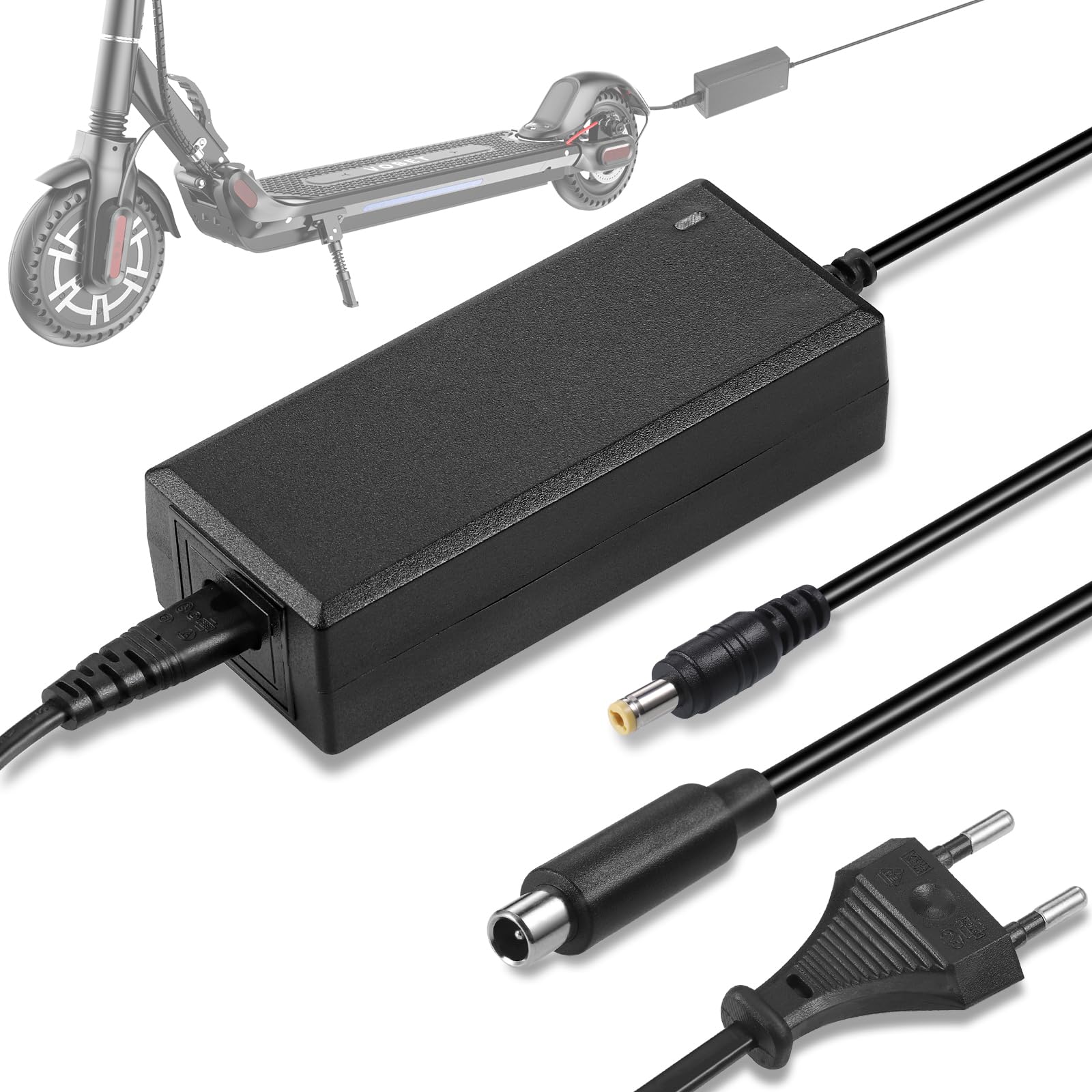 JIZZU Cargadors Patinete Xiaomi, 42V 2A Cargador Patinetes Electrico XiaoMi AC a DC, Cargadors de BaterÃa Patinetes, Cargador de Scooter para Xiaomi M365, Pro, Pro 2, Mi 3, Ninebot, NovaMile, Segway